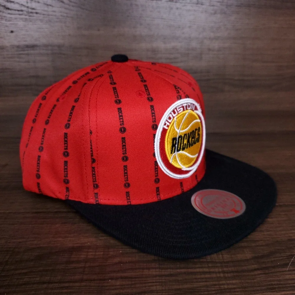 Houston Rockets Mitchell & Ness NBA Snapback Hat Cap 3D Logo Red Black‎ NWT